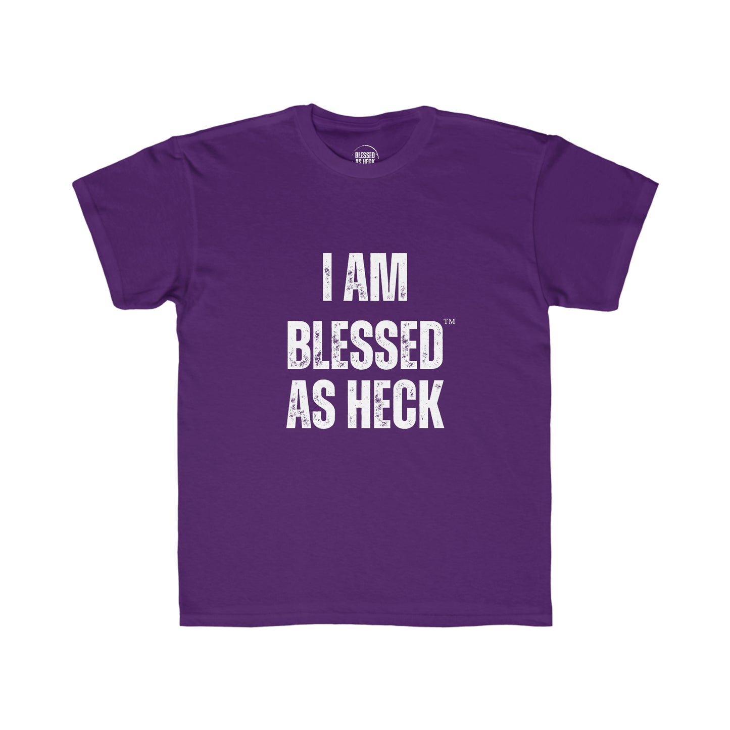 Kids "I Am Blessed As Heck" Classic T-shirt (White Letters)