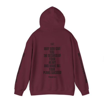 "I AM Blessed As Heck" Hoodie (Black Letters & Sleeve Print)