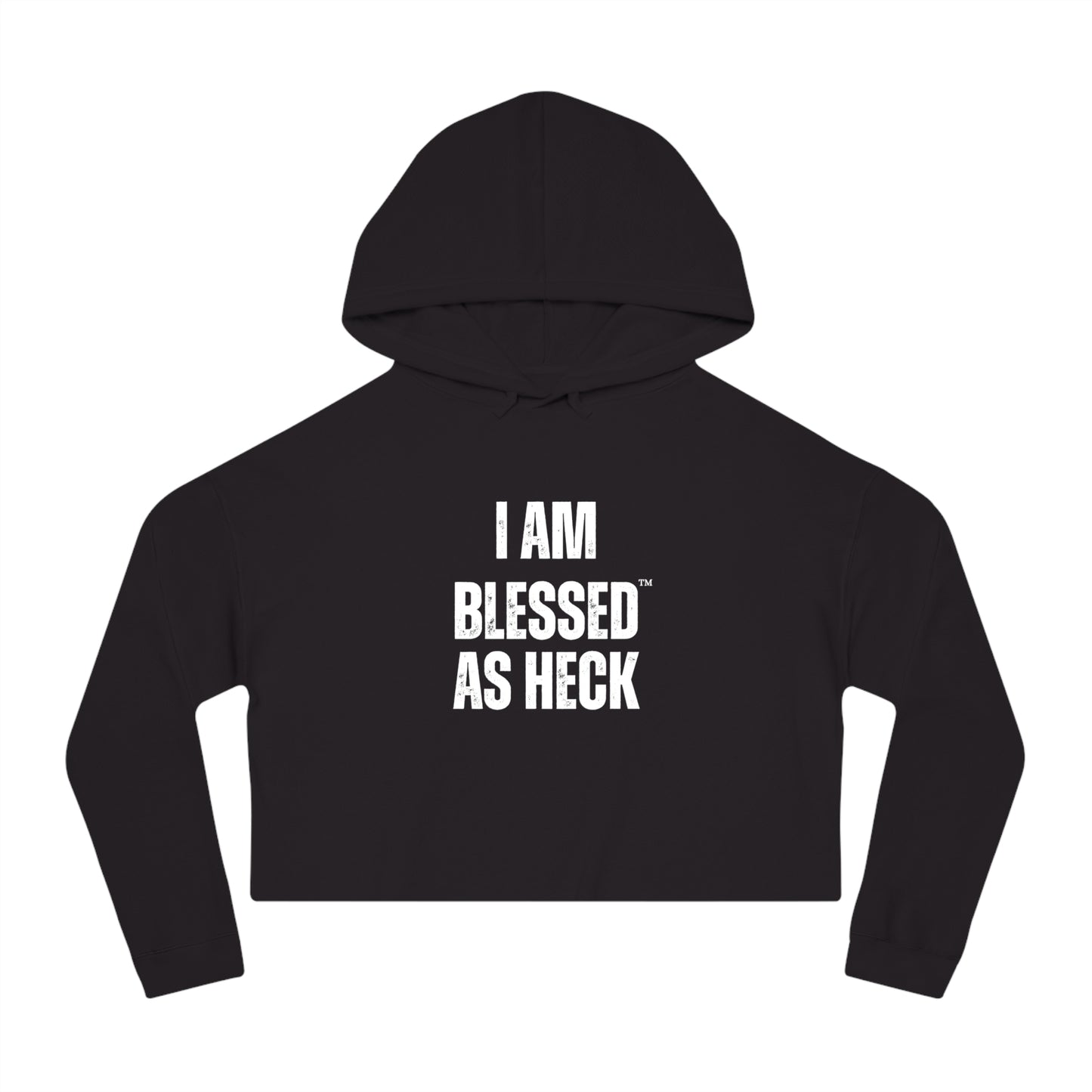 "I AM BLESSED AS HECK" Women’s Cropped Hoodie