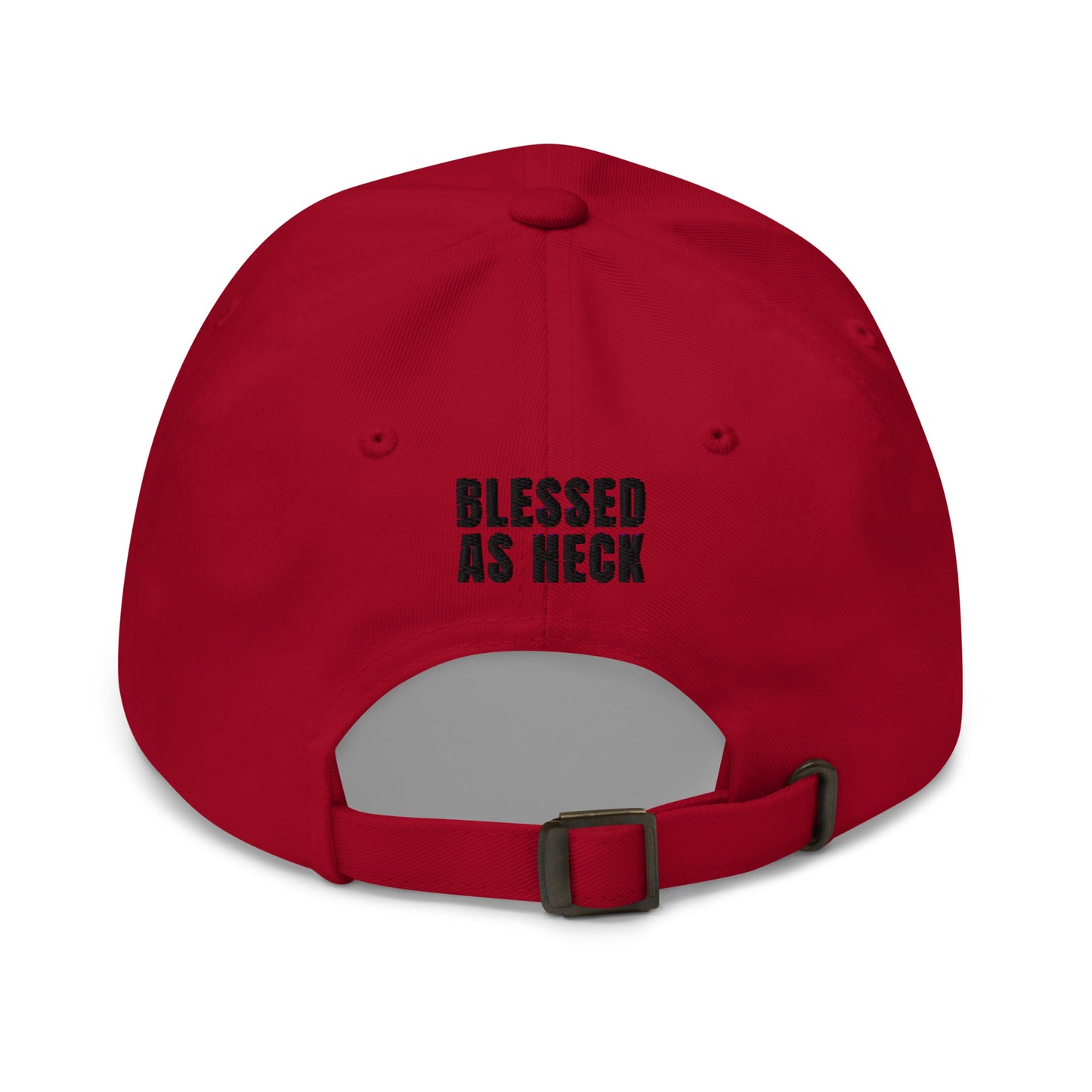 "Blessed As Heck" Dad hat (BLACK Letters )