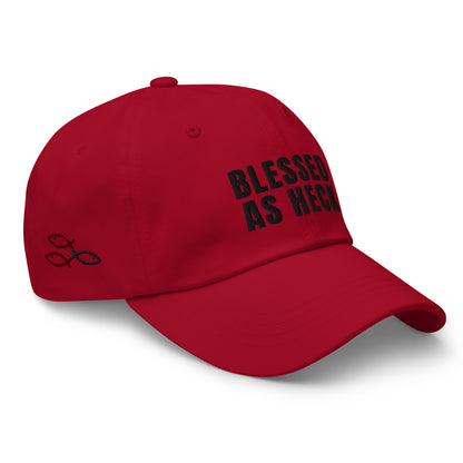 "Blessed As Heck" Dad hat (BLACK Letters )