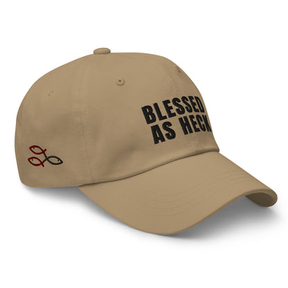 "Blessed As Heck" Dad hat (BLACK Letters )