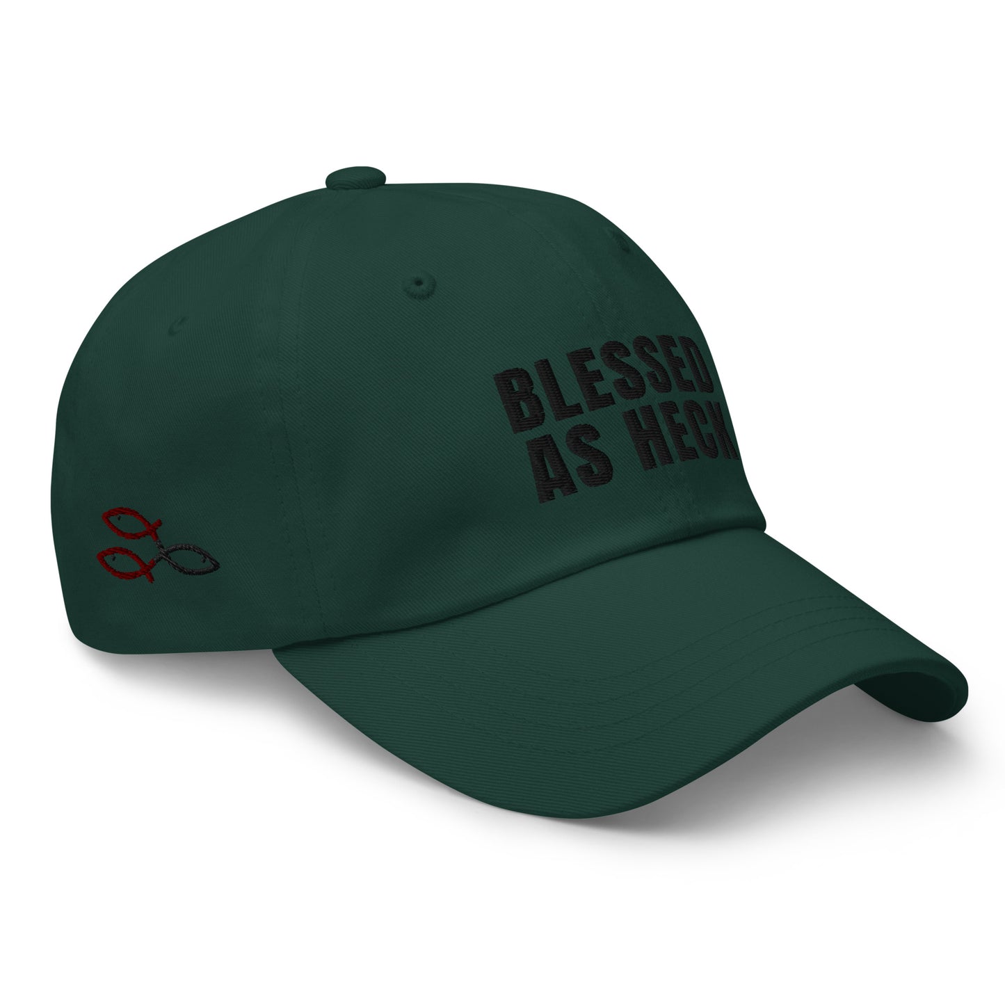 "Blessed As Heck" Dad hat (BLACK Letters )