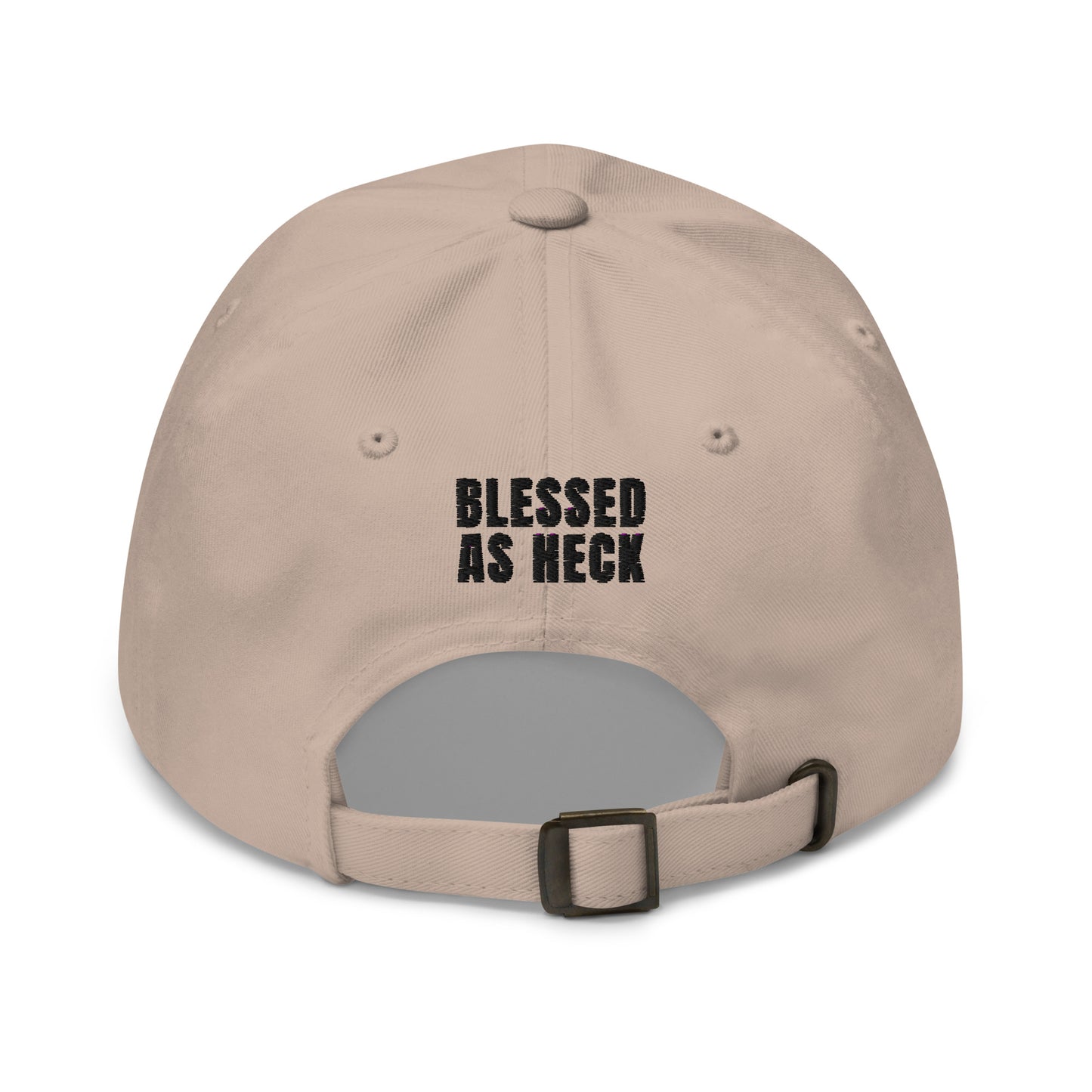 "Blessed As Heck" Dad hat (BLACK Letters )