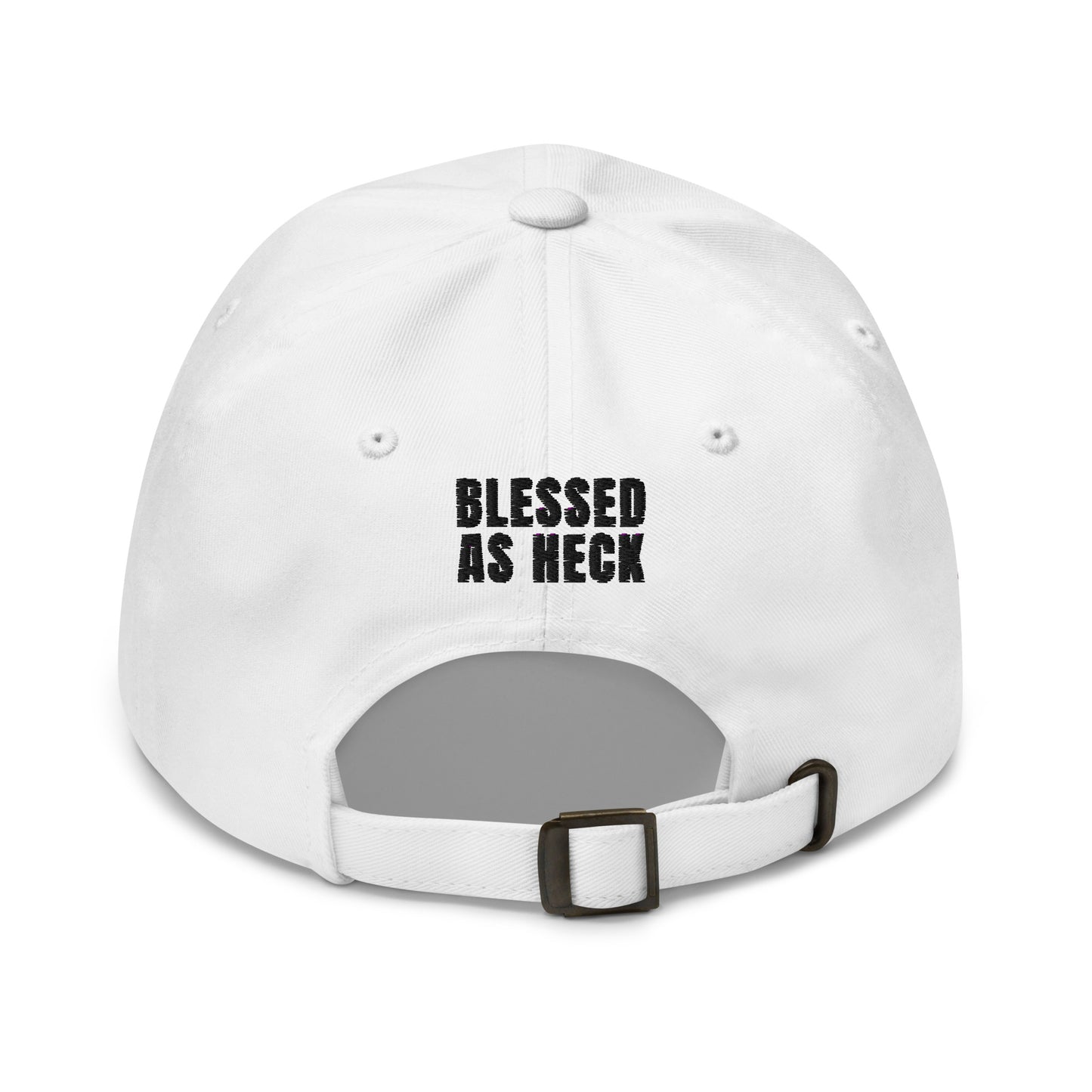 "Blessed As Heck" Dad hat (BLACK Letters )