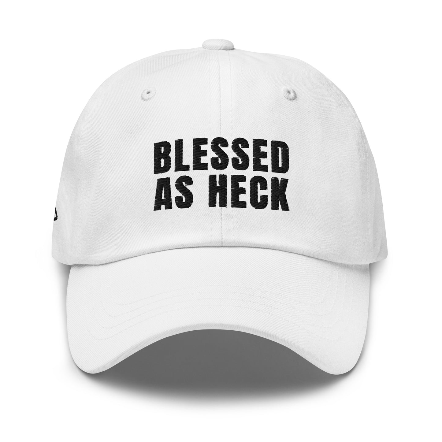 "Blessed As Heck" Dad hat (BLACK Letters )