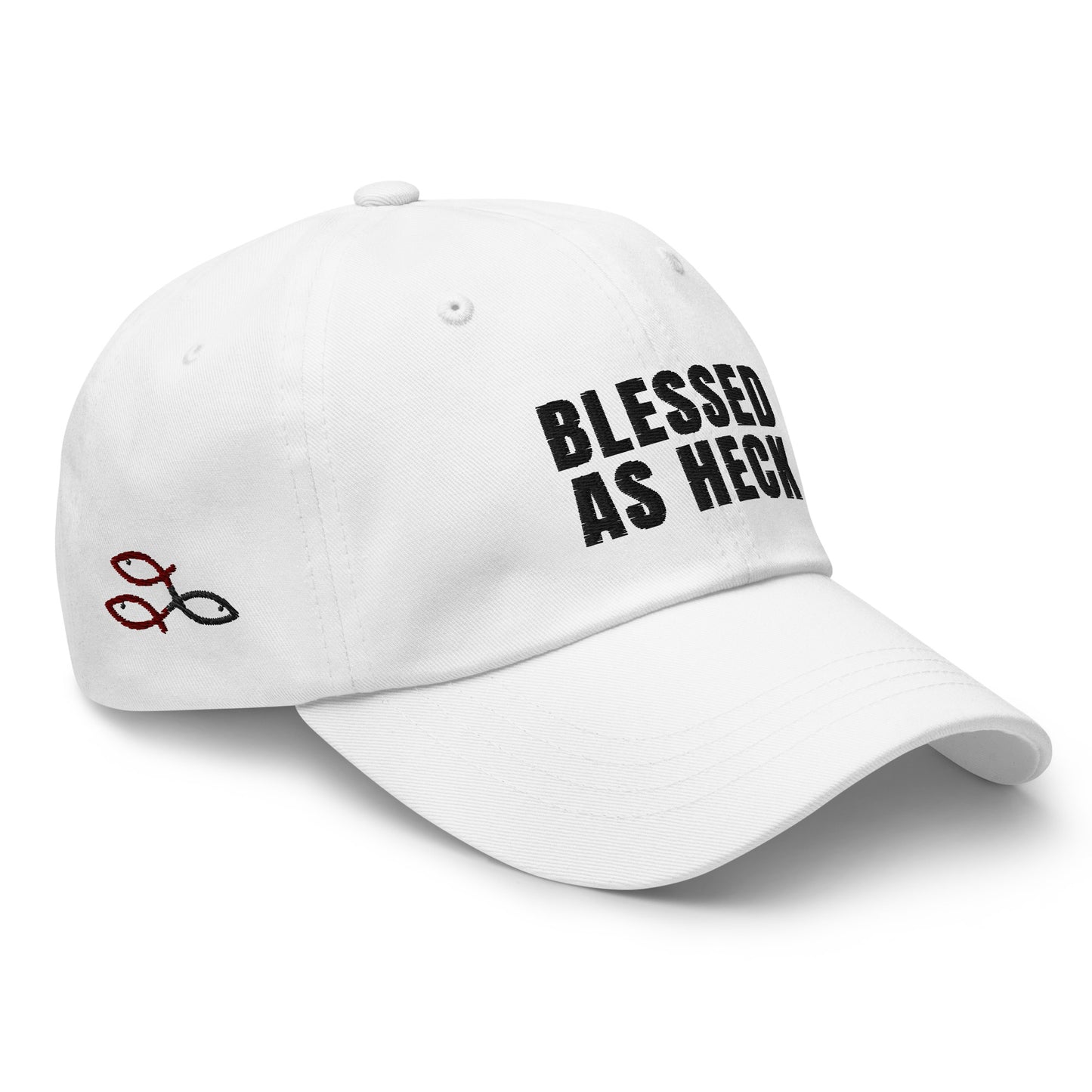 "Blessed As Heck" Dad hat (BLACK Letters )