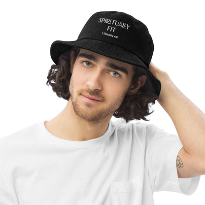 ''Spiritually Fit'' Denim bucket hat