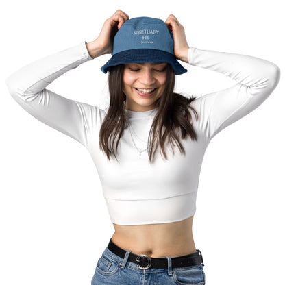 ''Spiritually Fit'' Denim bucket hat