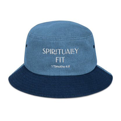 ''Spiritually Fit'' Denim bucket hat