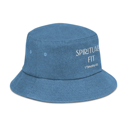 ''Spiritually Fit'' Denim bucket hat