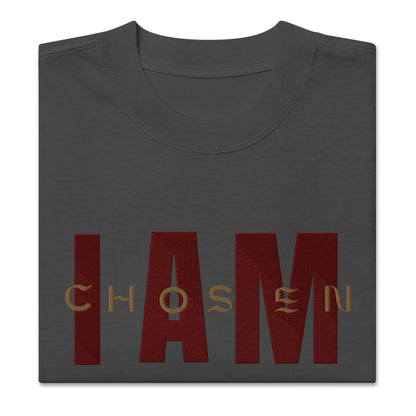 "I Am Chosen" Embroidered Oversized faded t-shirt