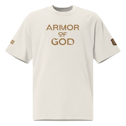 "Armor of God" Embroidered Oversized faded t-shirt