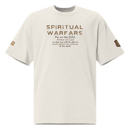 "Spiritual Warfare" Embroidered Oversized faded t-shirt