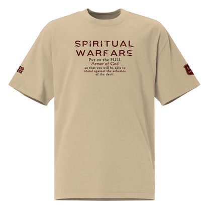 "Spiritual Warfare" Embroidered Oversized faded t-shirt