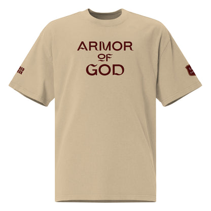 "Armor of God" Embroidered Oversized faded t-shirt