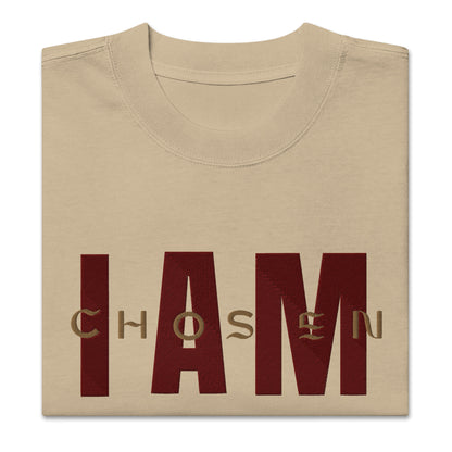 "I Am Chosen" Embroidered Oversized faded t-shirt