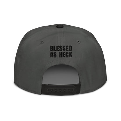 (LARGE FIT) "Blessed As Heck" Snapback Hat