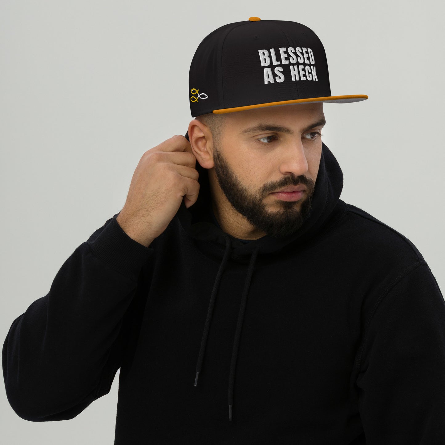 (LARGE FIT) "Blessed As Heck" Snapback Hat