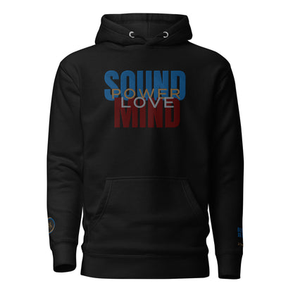 "Power Love Sound Mind" Embroidered Premium Unisex Hoodie