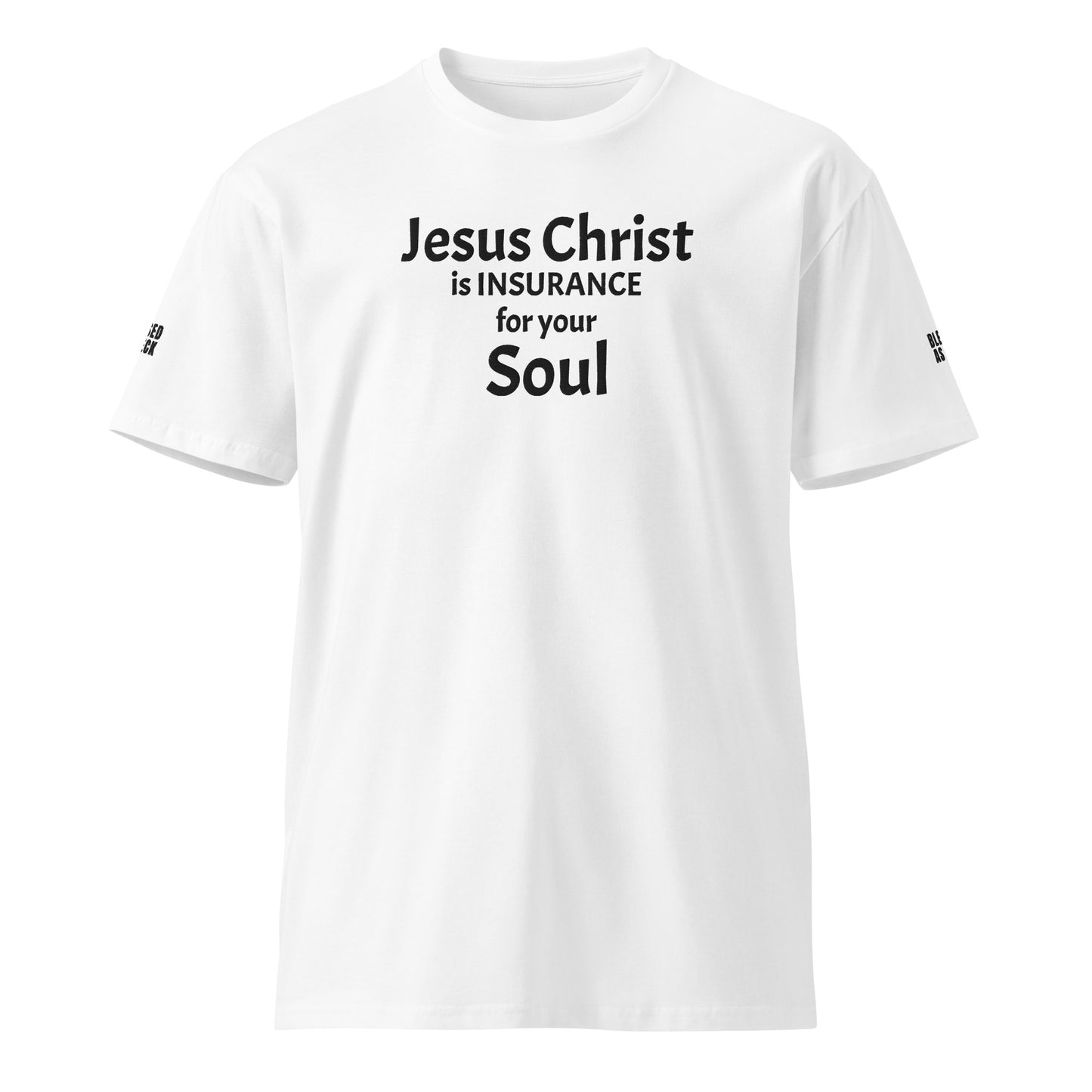 "Jesus Christ is Insurance for Your Soul" Embroidered Unisex premium T-shirt