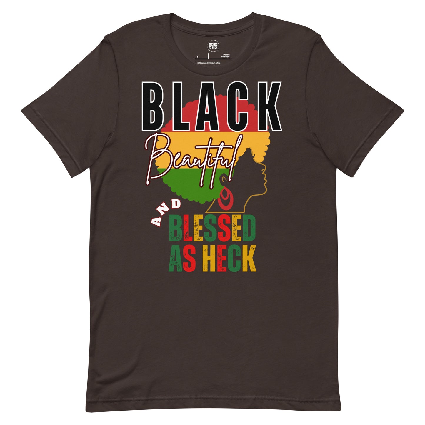 "Black Beautiful and Blessed As Heck" Unisex t-shirt