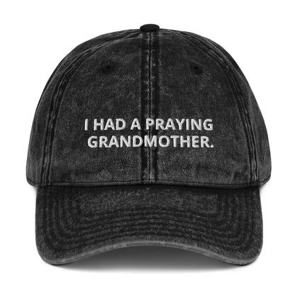 "I Had a Praying Grandmother" Vintage Black Jean Hat