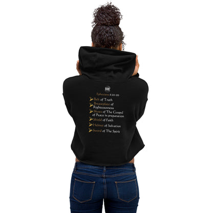 "Armor of God" Embroidered Crop Hoodie