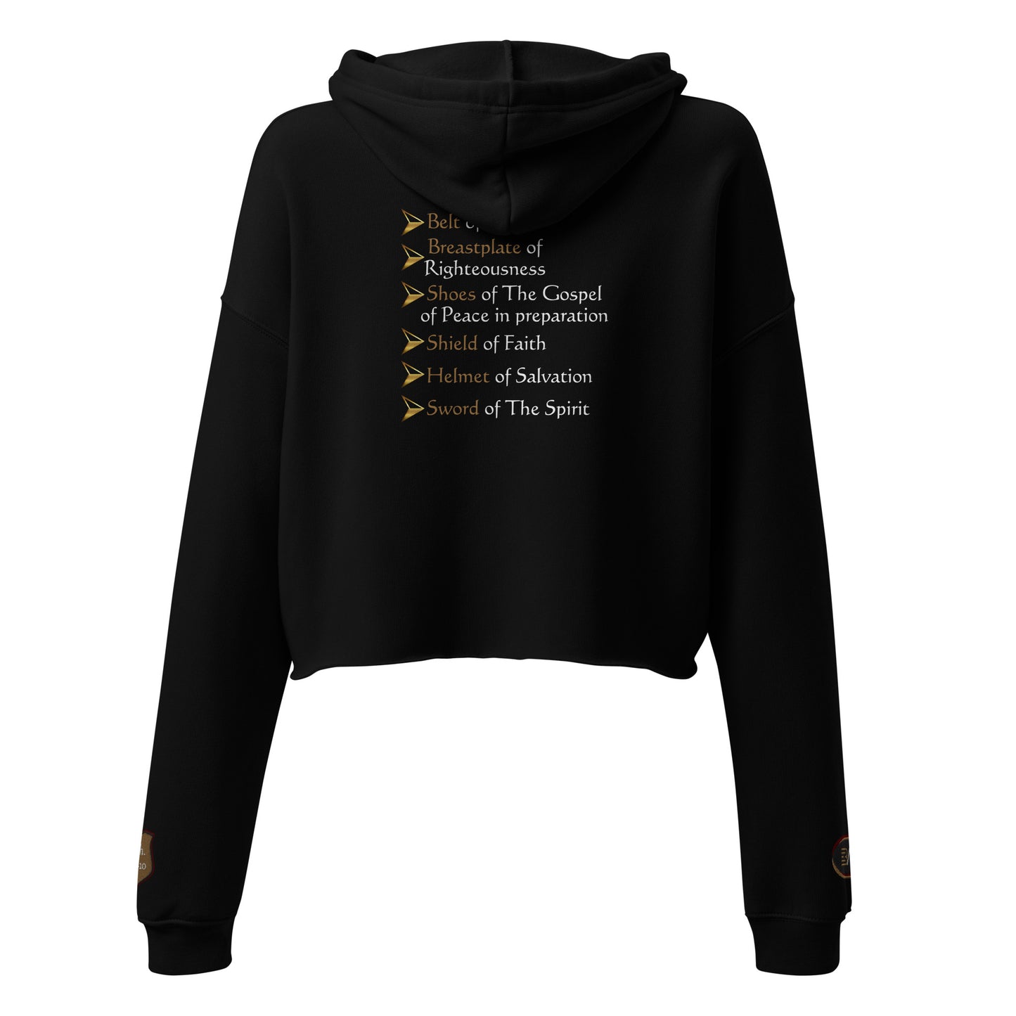 "Armor of God" Embroidered Crop Hoodie