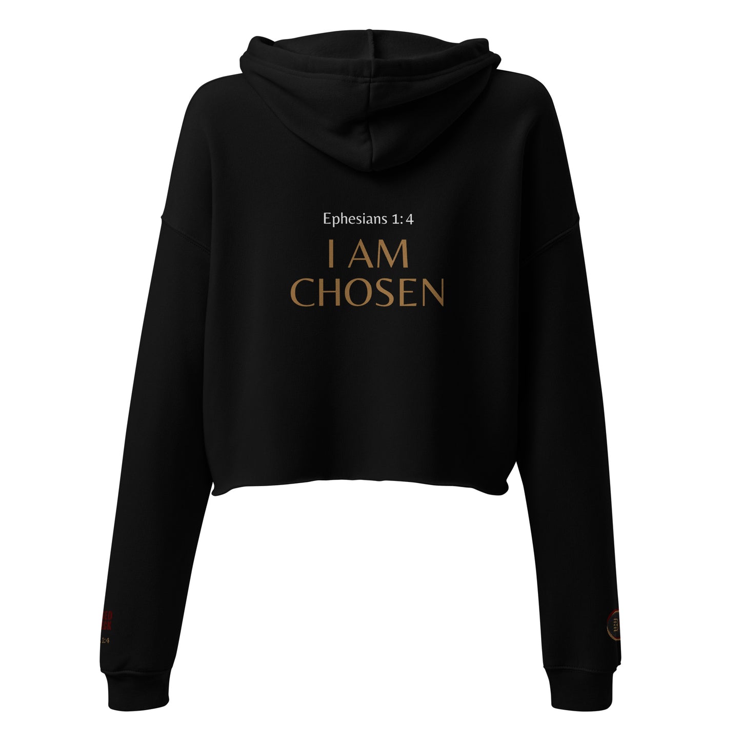 "I Am Chosen" Embroidered Crop Hoodie