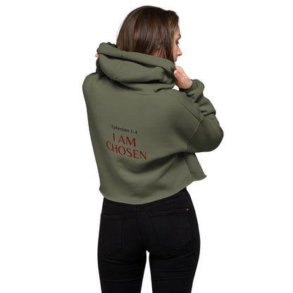 "I Am Chosen" Embroidered Crop Hoodie