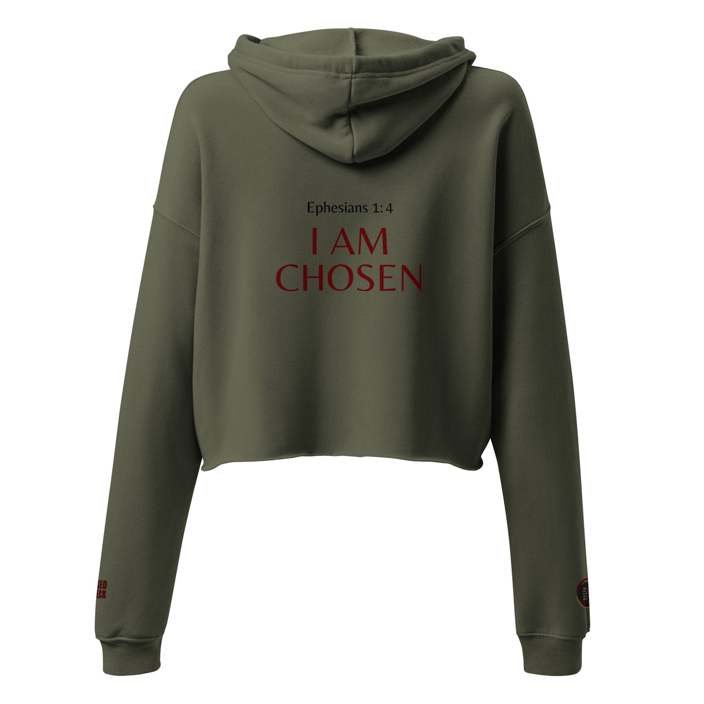 "I Am Chosen" Embroidered Crop Hoodie