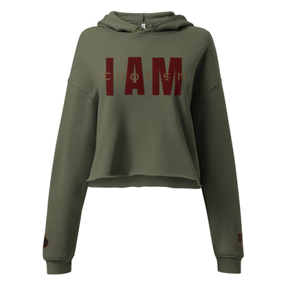 "I Am Chosen" Embroidered Crop Hoodie