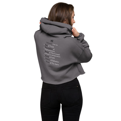 "Armor of God" Embroidered Crop Hoodie