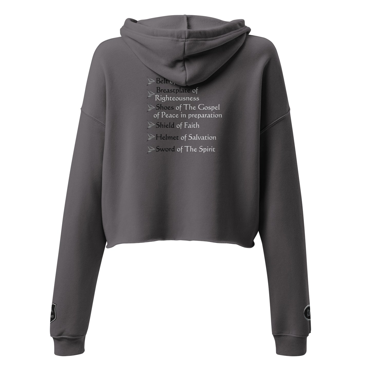 "Armor of God" Embroidered Crop Hoodie