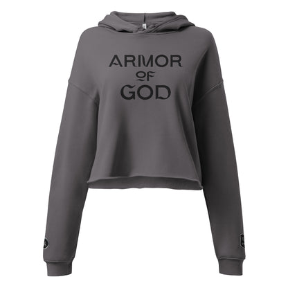 "Armor of God" Embroidered Crop Hoodie