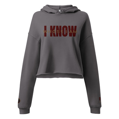 "I Know Whose I Am" Embroidered Crop Hoodie